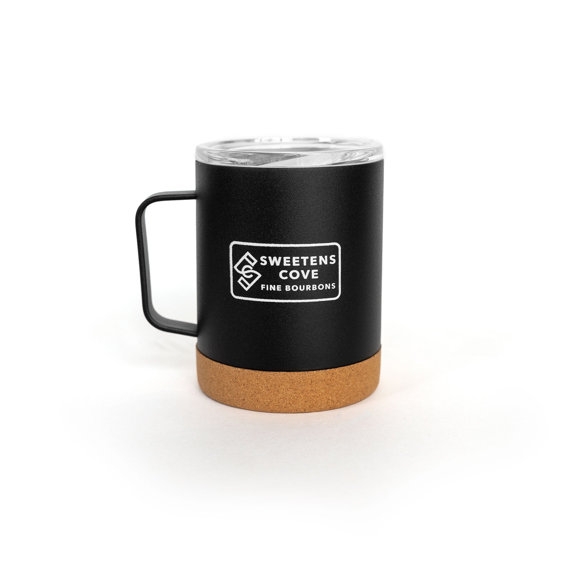 &quot;Probably Bourbon&quot; Stainless Steel &amp; Cork Mug in Black