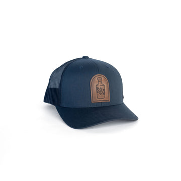 Navy Trucker Hat with SC Stamp by Range Leather