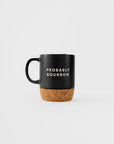 "Probably Bourbon" Ceramic & Cork Mug in Black