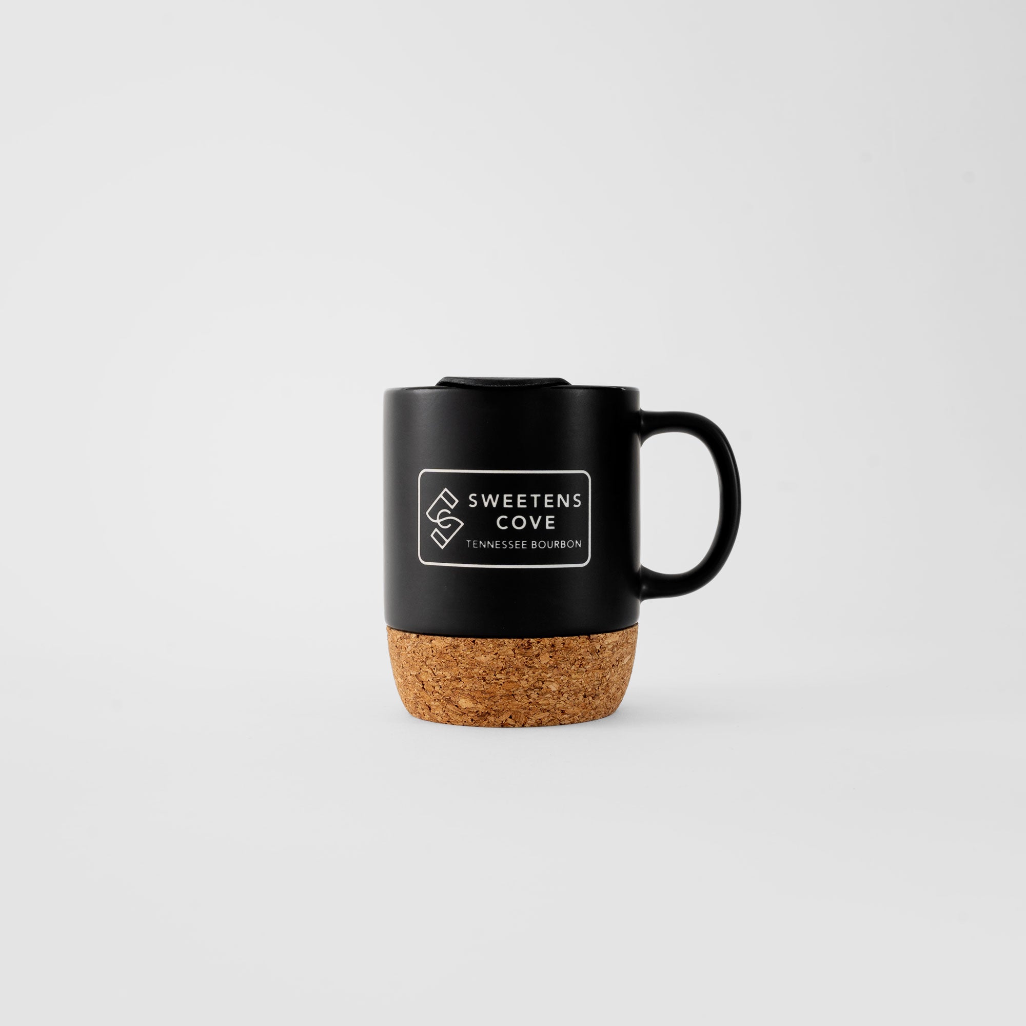 &quot;Probably Bourbon&quot; Ceramic &amp; Cork Mug in Black